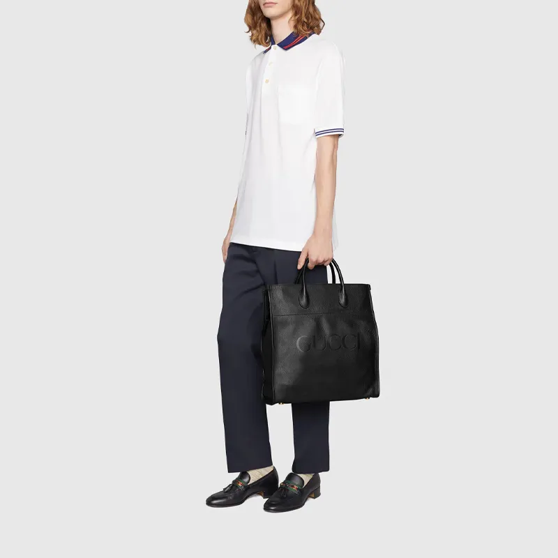 GUCCI Leather Shoulder Bag, Crossbody Bag, Handbag Unisex Black-9