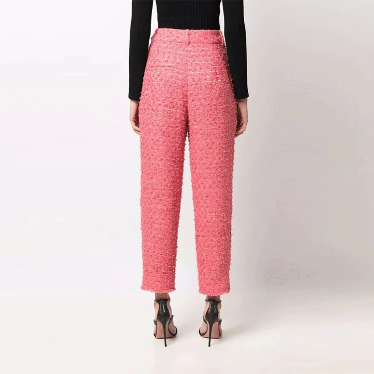 BALMAIN Knitted Sweatpants Women's Pink-3