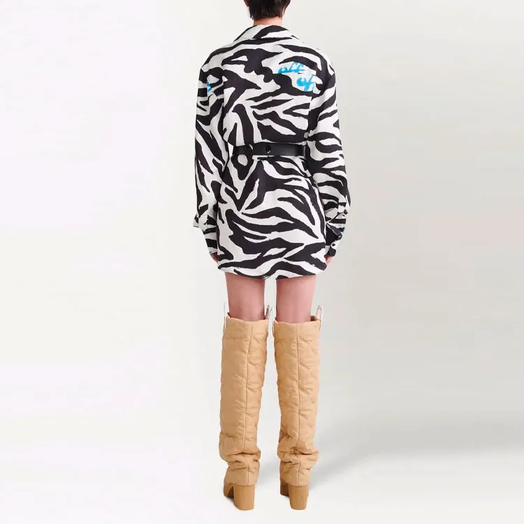 OFF WHITE SS22 Long Sleeved Dresses Women's Black/White-2