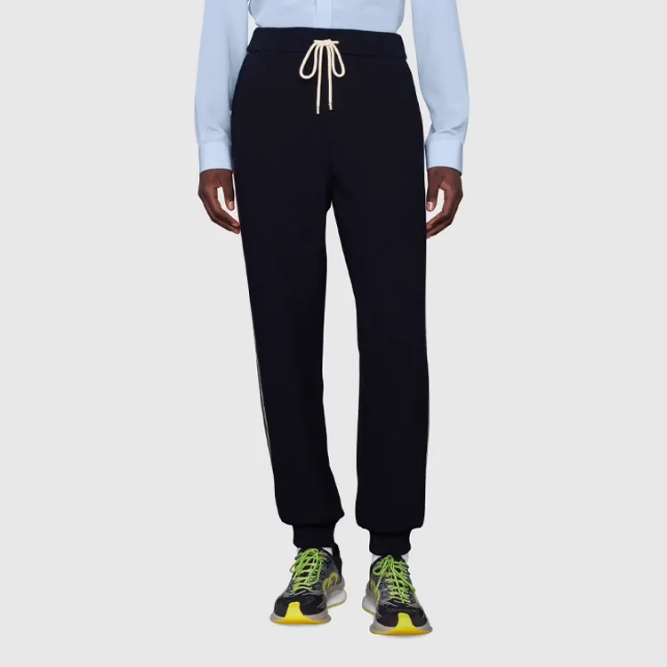 GUCCI Knitted Sports Pants Men's Blue-3