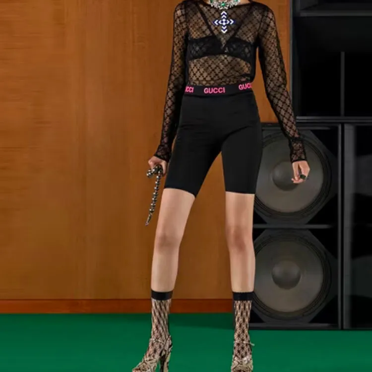 GUCCI Gg Star Tulle Top Black-1