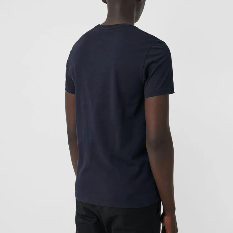 Burberry Embroidered Logo Cotton T shirt-5