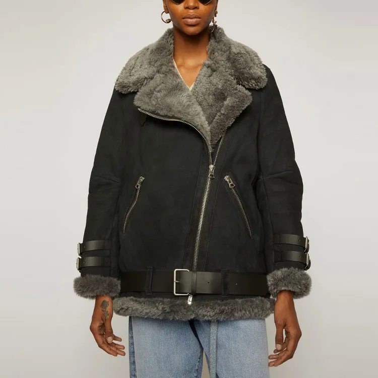 Acne Studios Leather Jackets Women's Black-1