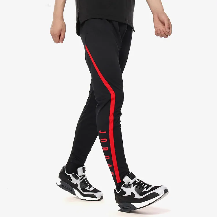 Jordan Knitted Sports Pants Men's Black Red-6