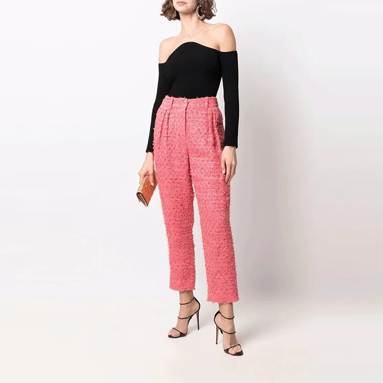 BALMAIN Knitted Sweatpants Women's Pink-1