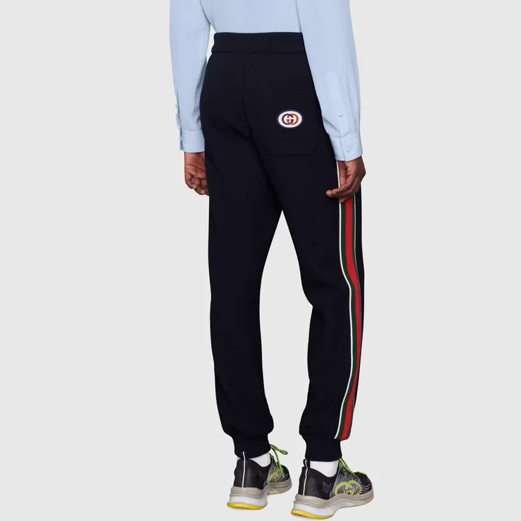 GUCCI Knitted Sports Pants Men's Blue-1