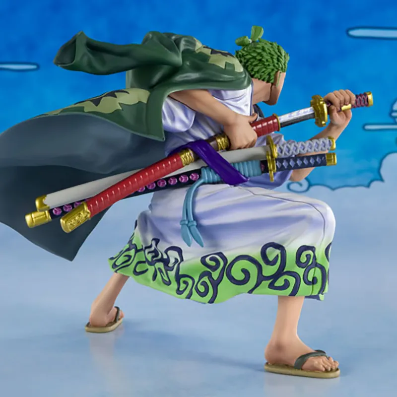 BANDAI Figuarts Zero One Piece Roronoa Zoro Zorojuro Action Figure Green-3
