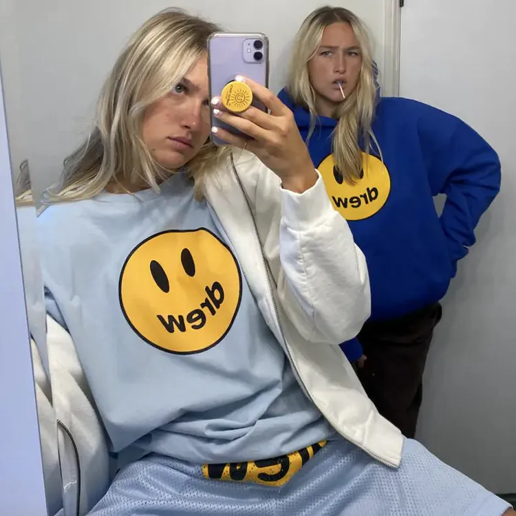 Drew House Smiley Collection T Shirt Unisex Light Blue-4