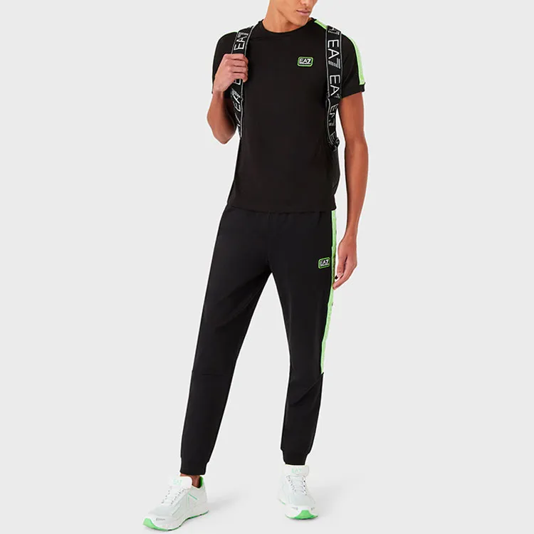 EMPORIO ARMANI EA7 T Shirts Men Black Green-1
