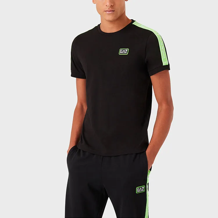 EMPORIO ARMANI EA7 T Shirts Men Black Green-2
