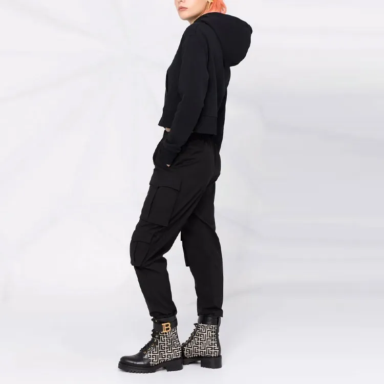 BALMAIN Flocked logo Cotton Hoodie-3