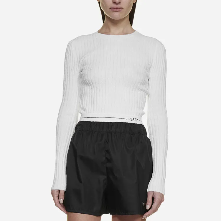 PRADA SS22 Slim Fit Sweater Women's White-2