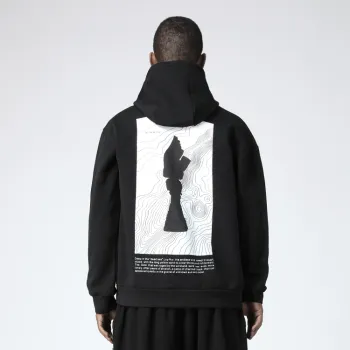 NORVINCY Artistic Style Print Hooded Loose Fit Sweatshirt Unisex