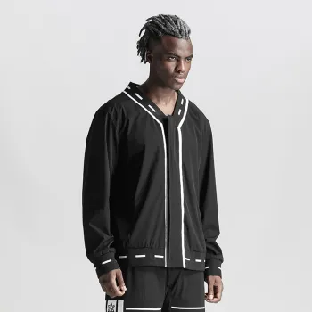 NORVINCY French Luxury Lightweight V-Neck Jacket Unisex Black