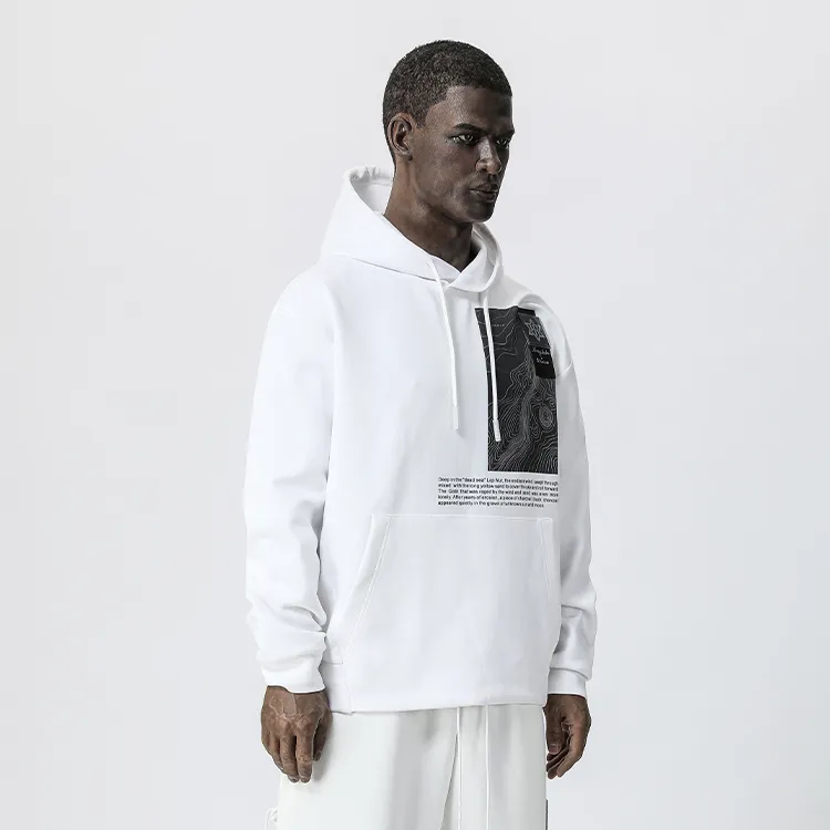 NORVINCY Artistic Style Print Hooded Loose Fit Sweatshirt Unisex-8