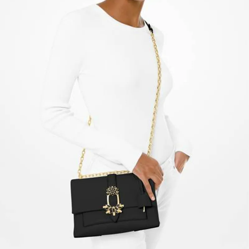 MICHAEL KORS Cece Cow Leather Crossbody Bag, Shoulder Bag Women's Black-4