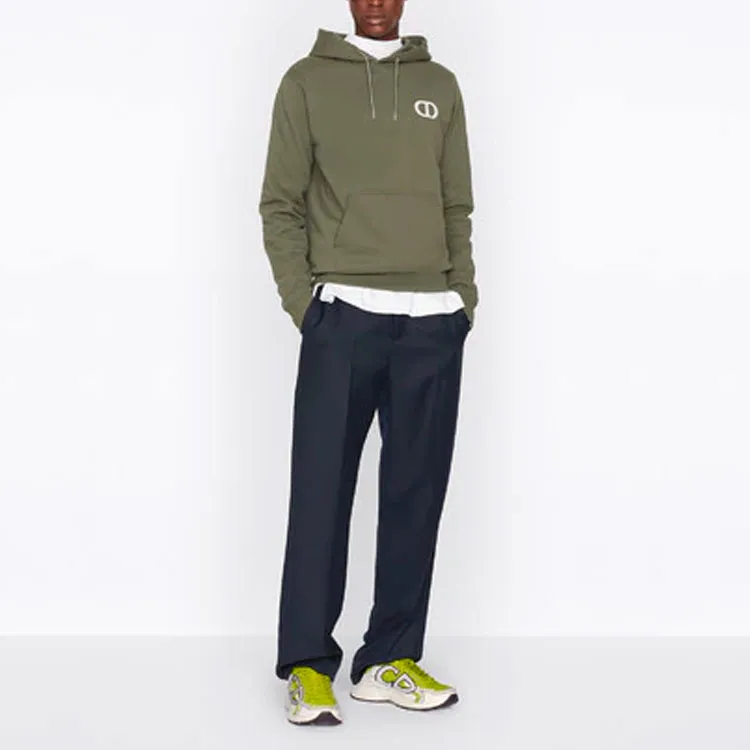 DIOR Quarterly New Products Sweatshirts Men Olive-4