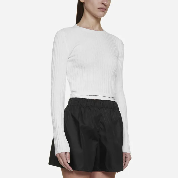 PRADA SS22 Slim Fit Sweater Women's White-4