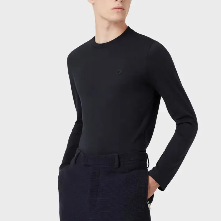 EMPORIO ARMANI Supima Jersey Jumper With Micro Logo Patch-3