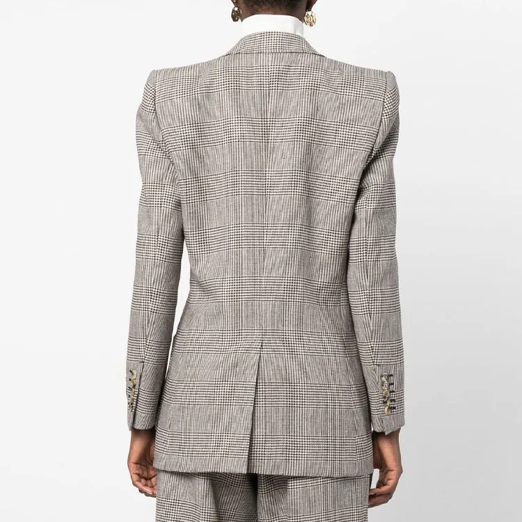 GUCCI Single breasted Checked Suit Jacket-2