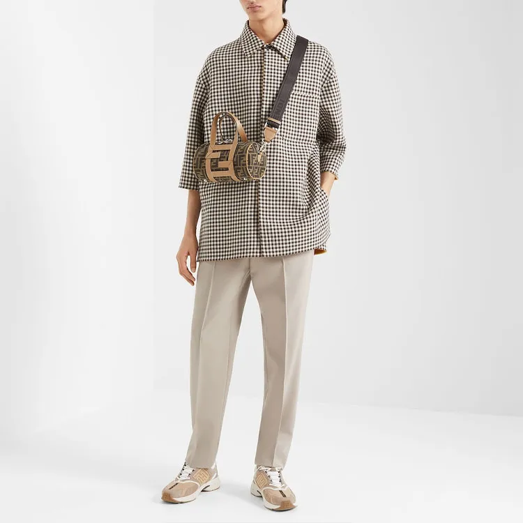 FENDI Pleat Detailed Straight Leg Trousers-2