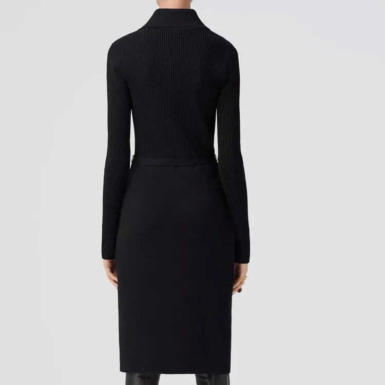 Burberry FW22 Long Sleeved Dress Women's Black-2