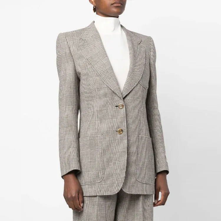 GUCCI Single breasted Checked Suit Jacket-3