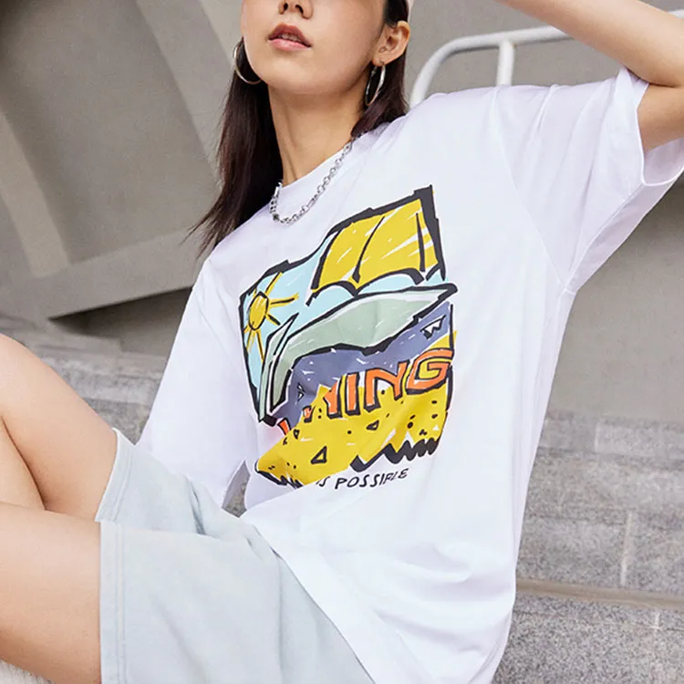 LiNing Sports Life Collection T Shirt Unisex White-3