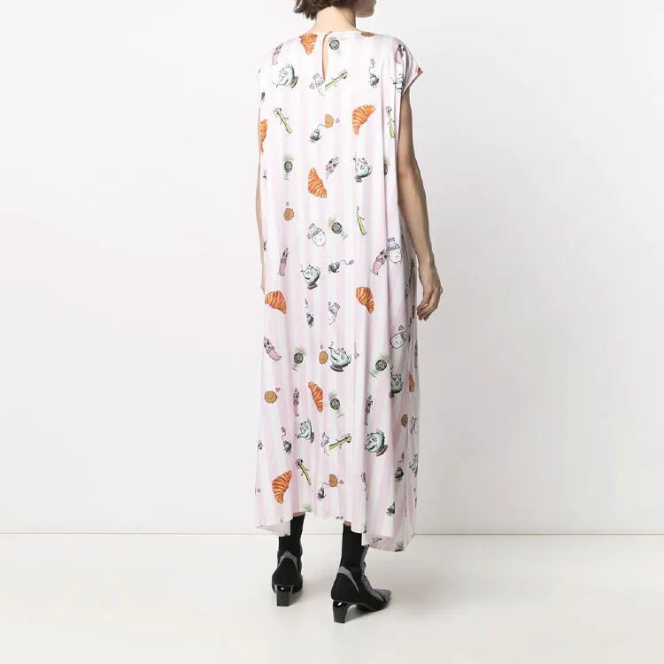 Vetements Sleeveless Dresses Women's Pink White-2