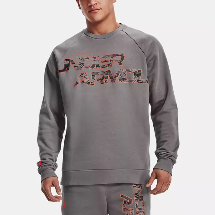Under Armour Script Sweatshirts Men Gray-3