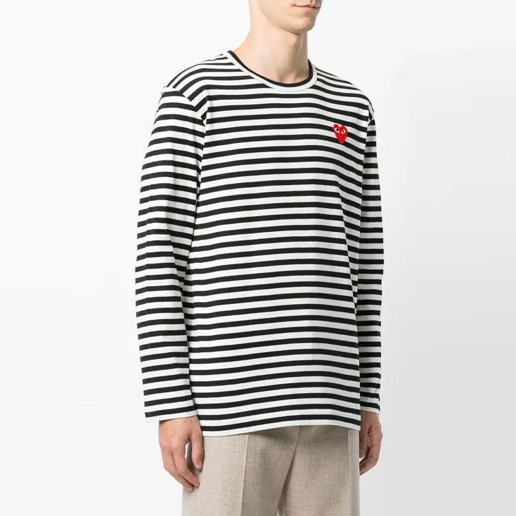 CDG Play T Shirts Men White-3