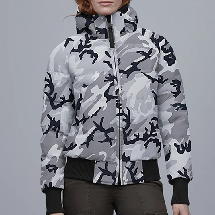 Canada Goose Black Mark Down Jackets Women's Gray Camouflage-2