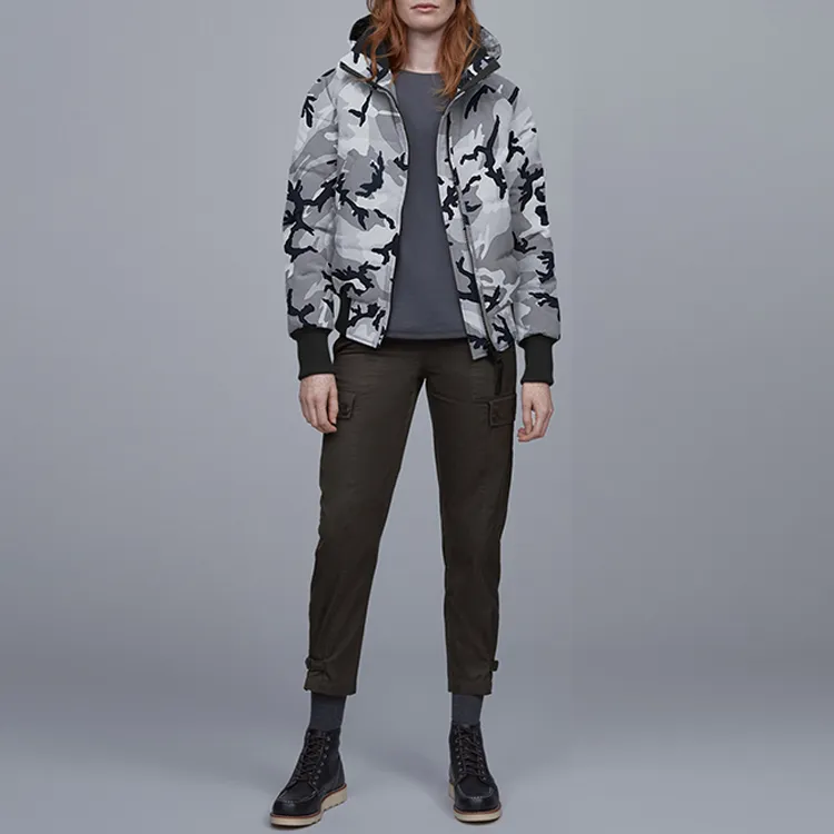 Canada Goose Black Mark Down Jackets Women's Gray Camouflage-1
