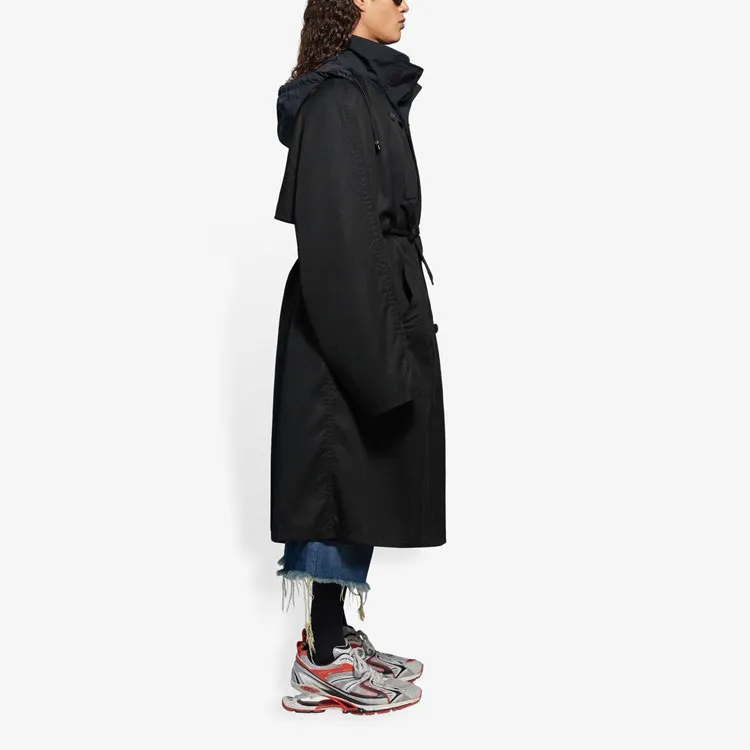 Balenciaga Trench Coats Women's Black-4