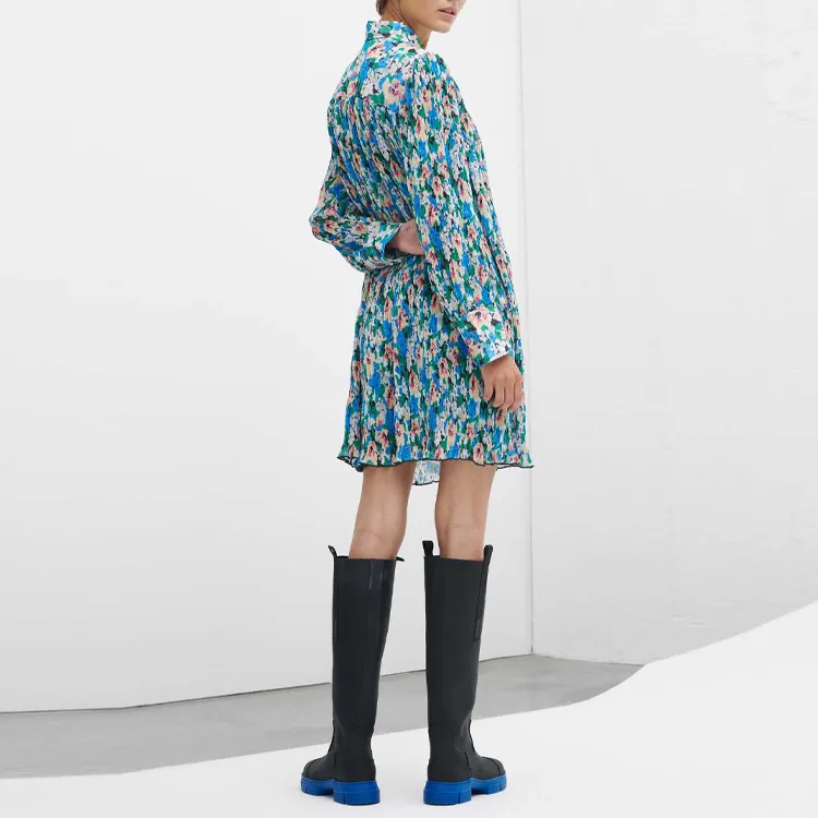 GANNI Long-Sleeved Dresses Women's Blue-3