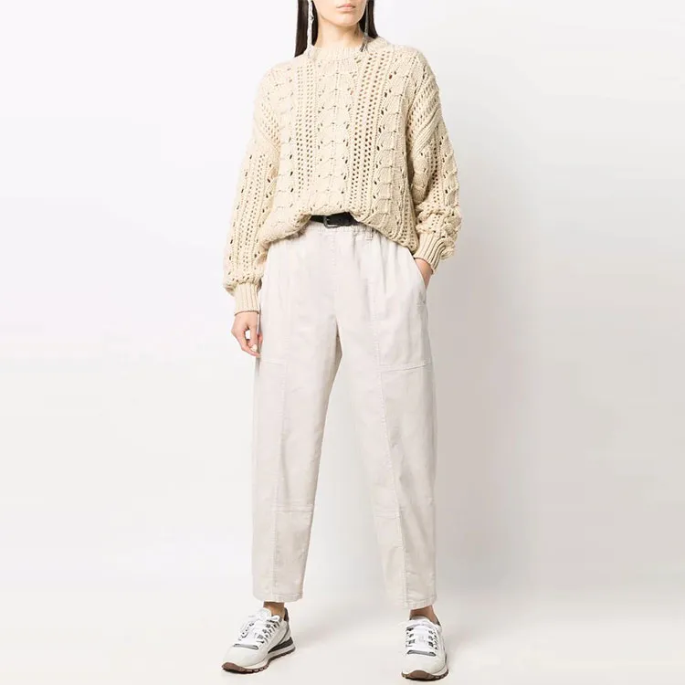 Brunello Cucinelli FW21 Loose Fit Sweater Women's Beige-1