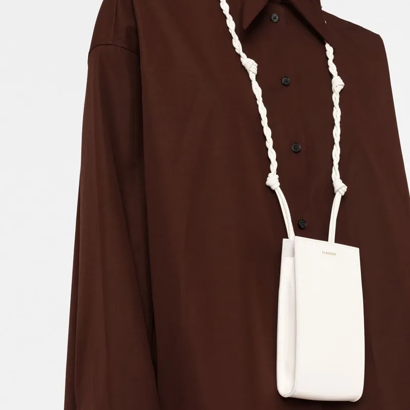 JIL SANDER Calfskin Shoulder Bag Crossbody Bag Women's White-4