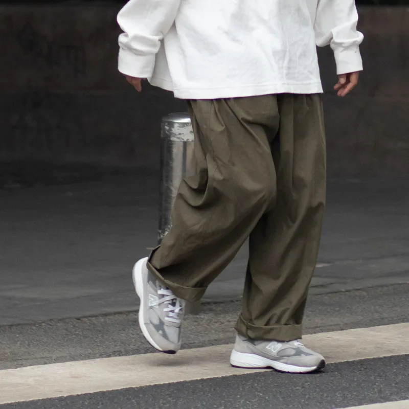 Saotome Straight Casual Pants Women's Army Green-4