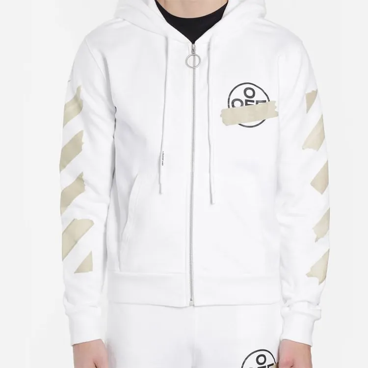 OFF WHITE Tape Diag Arrows Zip Up Hoodie-2