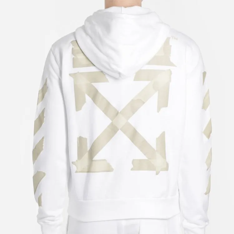 OFF WHITE Tape Diag Arrows Zip Up Hoodie-3