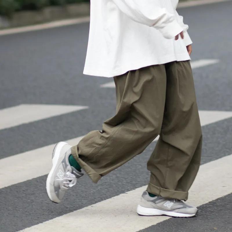 Saotome Straight Casual Pants Women's Army Green-5