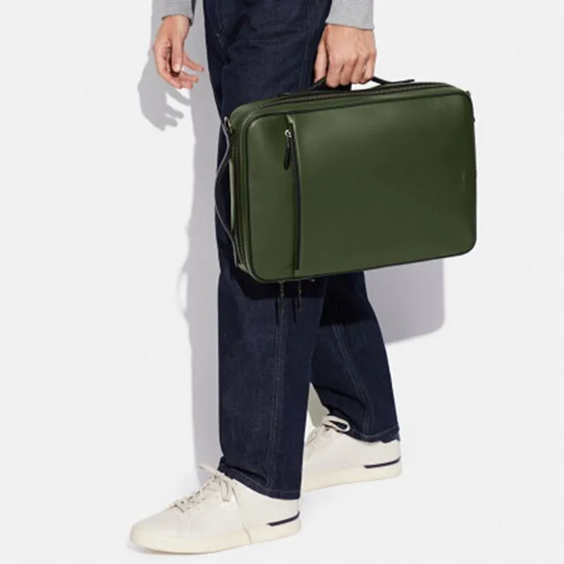 COACH Graham Smooth Calf Leather Backpack Regular Men's Olive Green-4