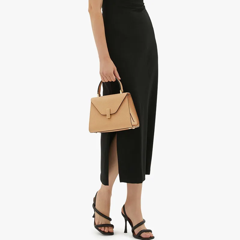 Valextra Iside Calfskin Shoulder Bag Crossbody Bag Handbag Medium Size Women's Cashmere Beige-5