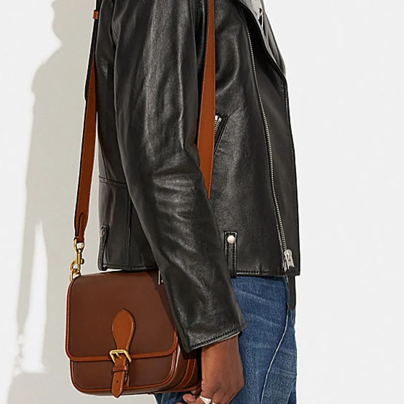 COACH Frankie Cow Leather Shoulder Bag Crossbody Bag Small Size Women's Brown-3