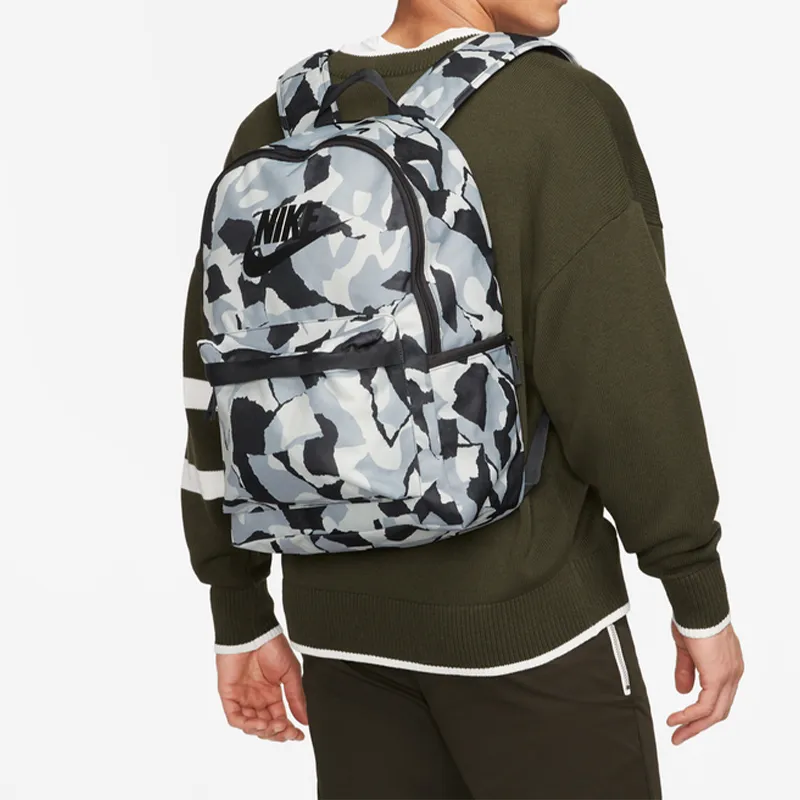 Nike Heritage Fabric Backpack Regular Unisex Coal Black/Phantom Gray White/Black-4