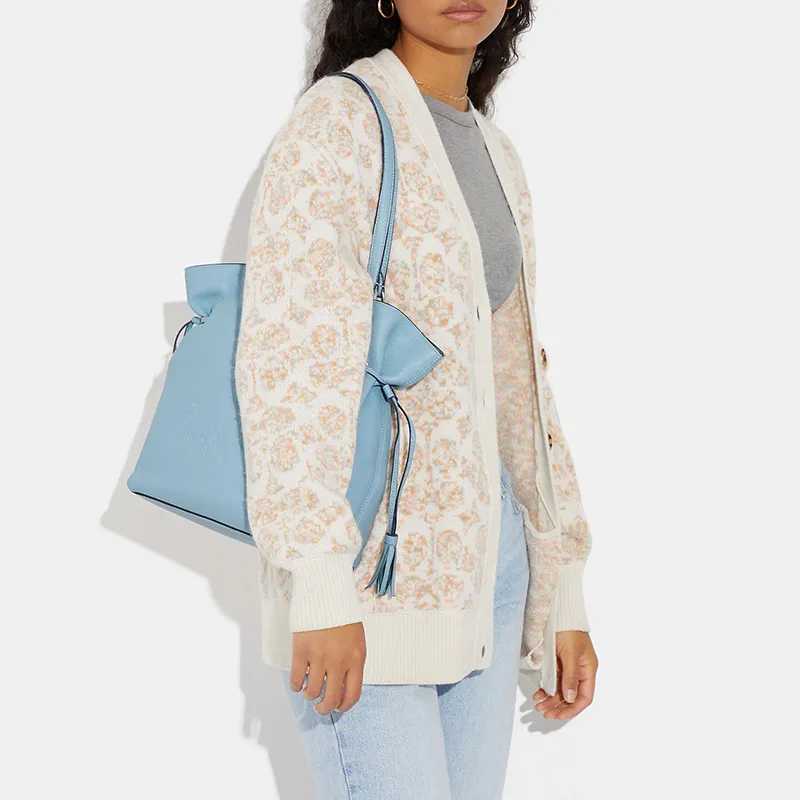 COACH Andy Leather Tote Bag Shopping Bag Shoulder Bags Women's Sky Blue-3