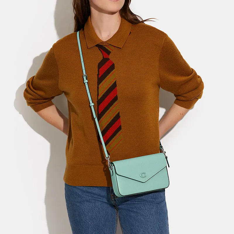 COACH Wyn Leather Envelope Bag Shoulder Bag Crossbody Bag Small Size Women's Mint Green-3