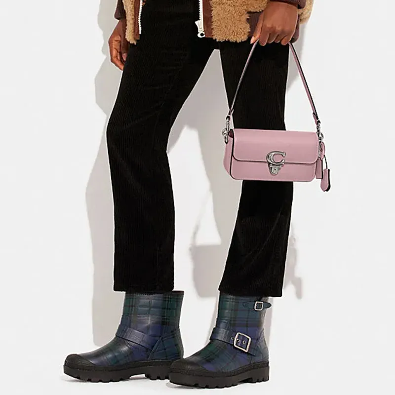 COACH Studio Cow Leather Baguette Bag Handbag, Shoulder Bag Women's Purple-3
