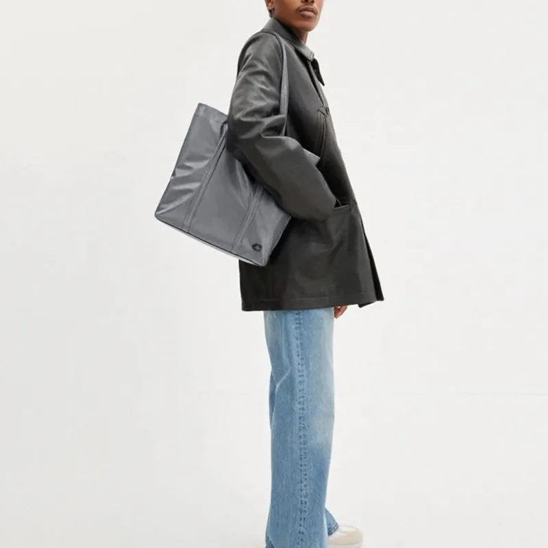 COACH Leather Tote Bag, Shopping Bag, Handbag, Shoulder Bag Tubas Men's Gray-3