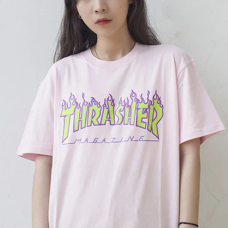 Thrasher T-Shirt Japan Version Unisex Pink-1